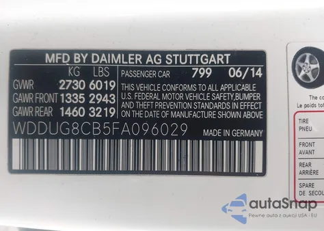 2015 Mercedes-Benz S 550 из США, поврежденный, VIN WDDUG8CB5FA096029